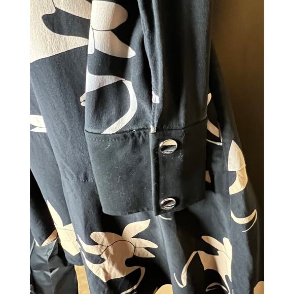 Tibi Ghost Orchid Silk Yoked Drop Waist Dress 4 - Picture 9 of 11